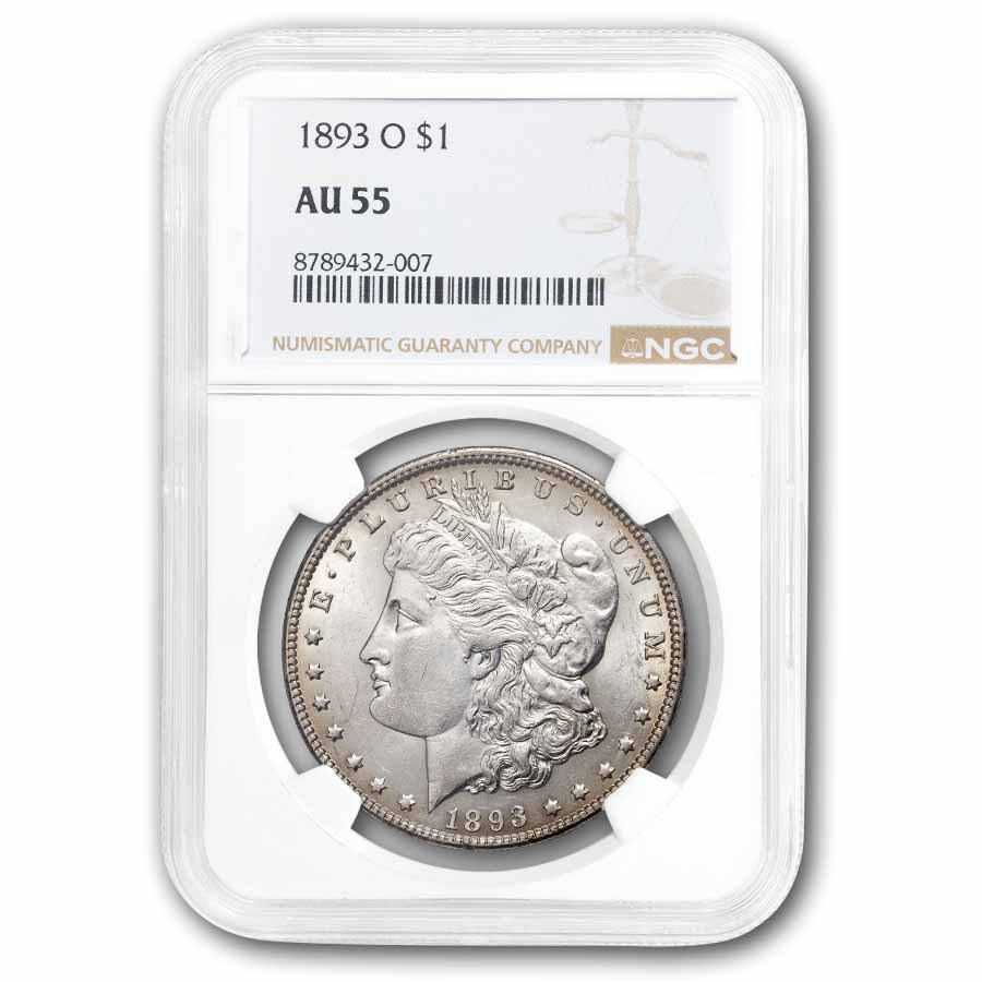 1893-O Morgan Dollar AU-55 NGC 1893-O Morgan Dollar AU-55 NGC