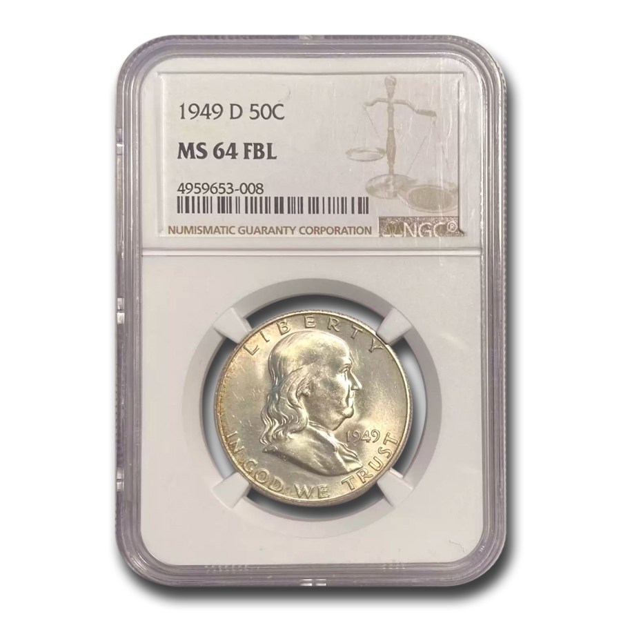 1949-D Franklin Half Dollar MS-64 NGC (FBL)