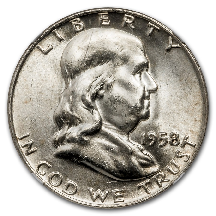 1958-D Franklin Half Dollar MS-64 NGC (FBL)