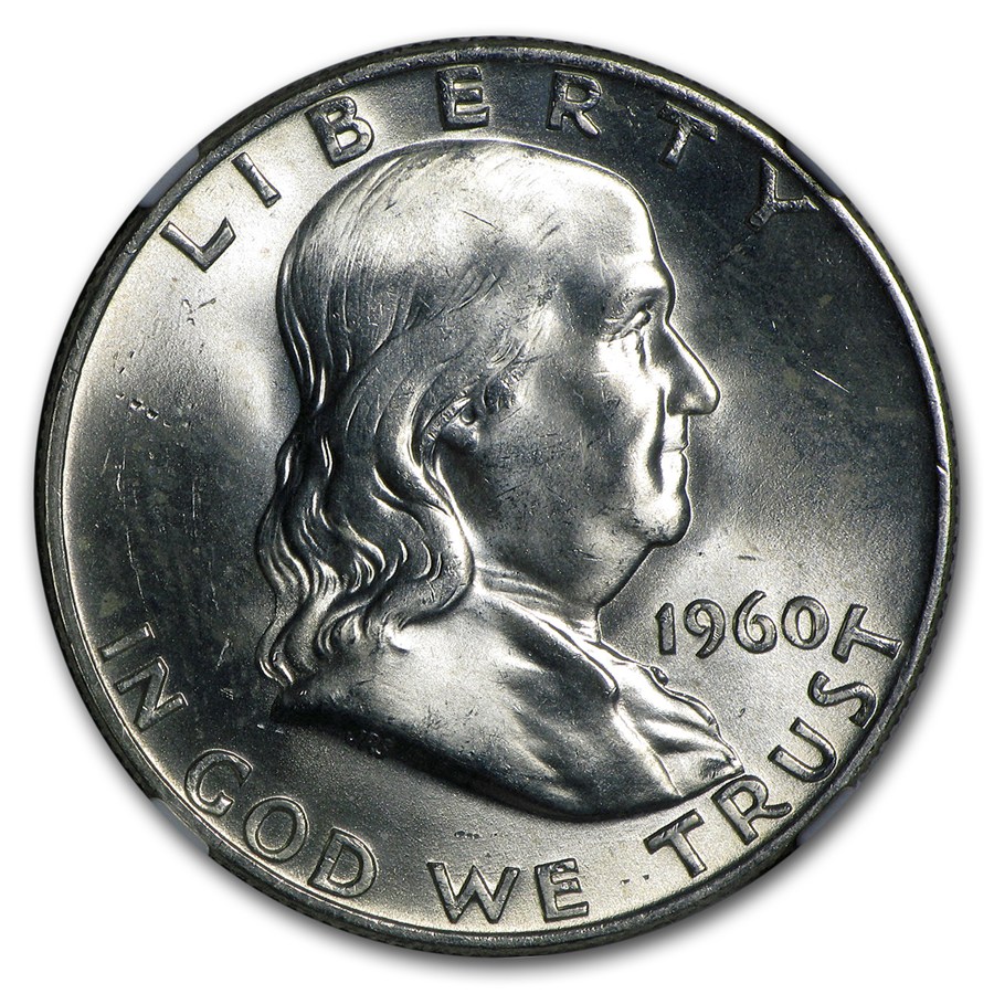 1960-D Franklin Half Dollar MS-64 NGC (FBL)