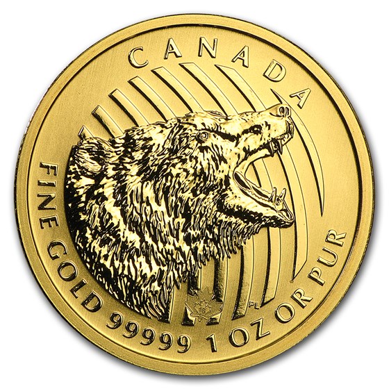 2016 Canada 1 oz Gold Roaring Grizzly Bear .99999 BU (Assay Card)