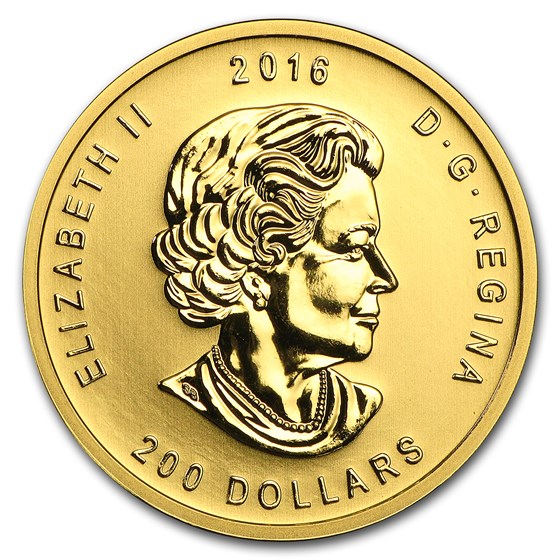 2016 Canada 1 oz Gold Roaring Grizzly Bear .99999 BU (Assay Card)