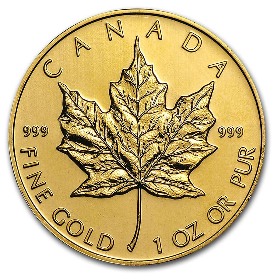 Canada 1 oz Gold Maple Leaf .999 Fine (Random Year) Canada 1 oz Gold Maple Leaf .999 Fine (Random Year)