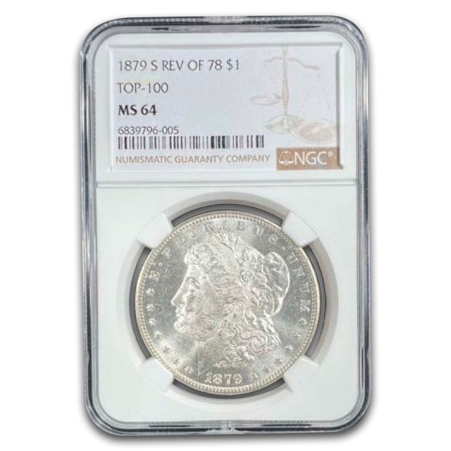 1879-S Morgan Dollar Rev of 78 MS-64 NGC (Top-100)