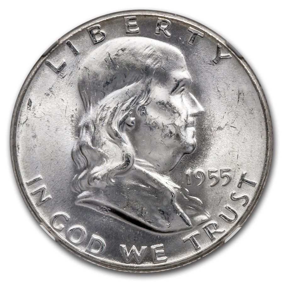 1955 Franklin Half Dollar MS-64 NGC (FBL)