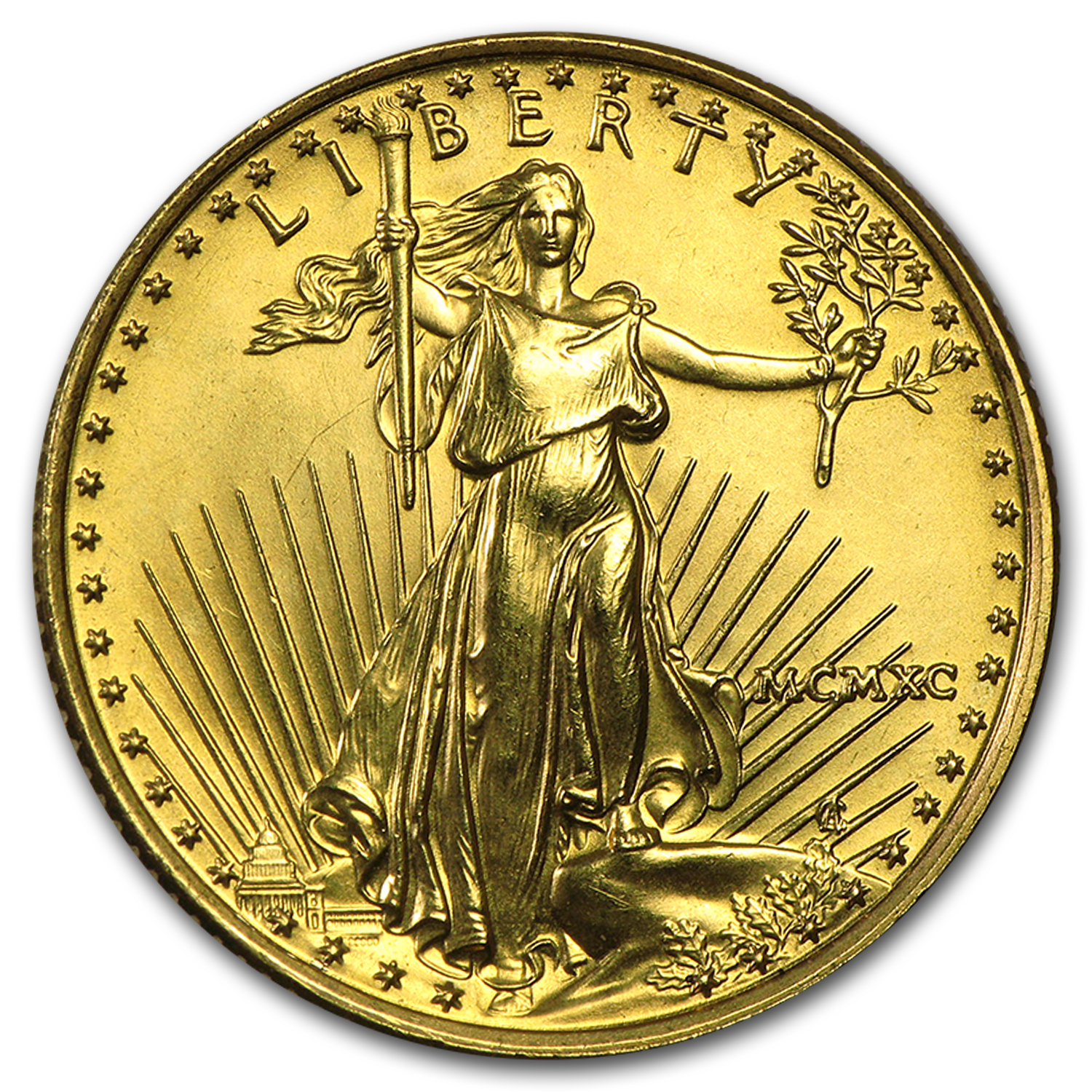 1990 1/4 oz American Gold Eagle BU (MCMXC) 1990 1/4 oz American Gold Eagle BU (MCMXC)