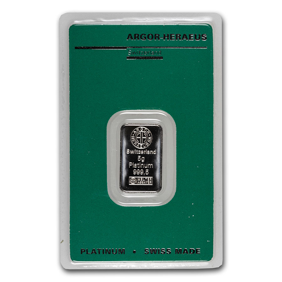5 gram Platinum Bar - Argor-Heraeus (In Assay)