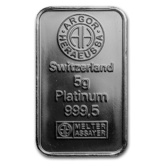 5 gram Platinum Bar - Argor-Heraeus (In Assay)