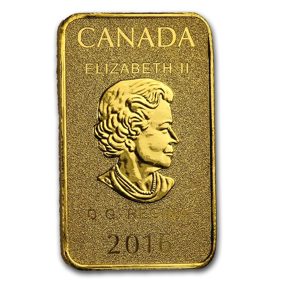2016 Canada 1/10 oz Gold $25 Bar BU