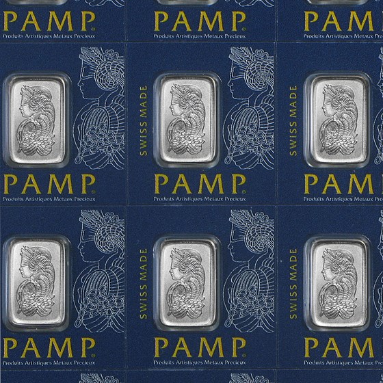 25x1 gram Platinum Bar - PAMP Suisse Multigram+25 (In Assay)