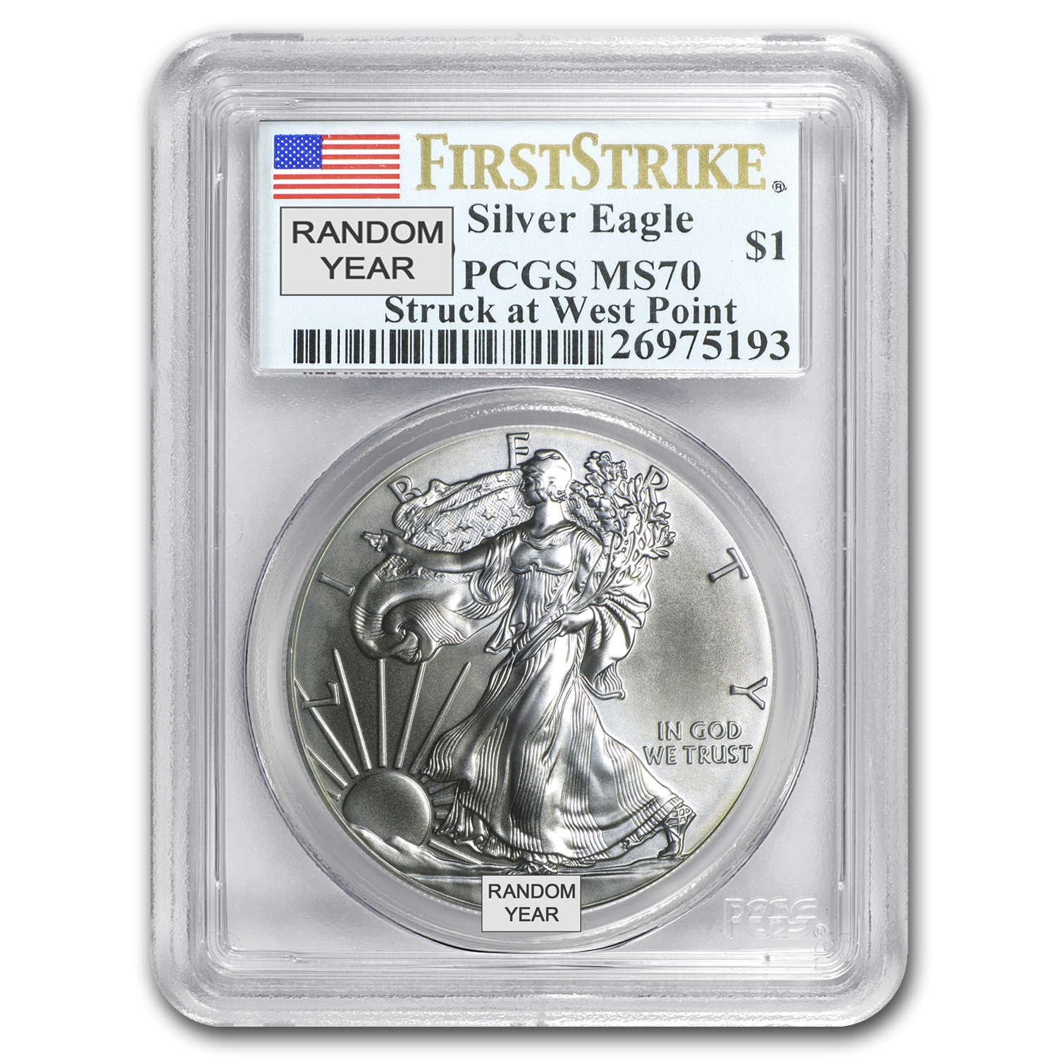 1986-Current Silver Eagle MS-70 NGC/PCGS (Random Year, Spotted) 1986-Current Silver Eagle MS-70 NGC/PCGS (Random Year, Spotted)