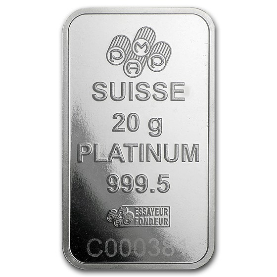 20 gram Platinum Bar - PAMP Suisse (In Assay)
