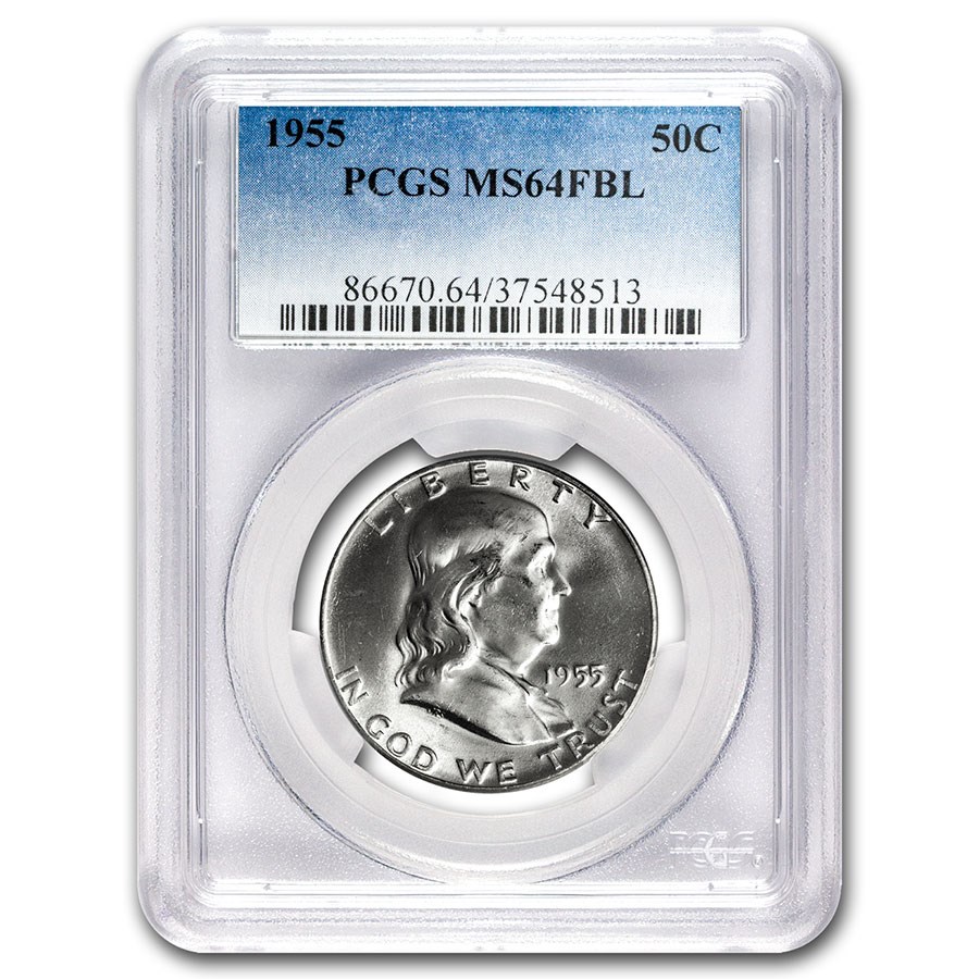 1955 Franklin Half Dollar MS-64 PCGS (FBL)