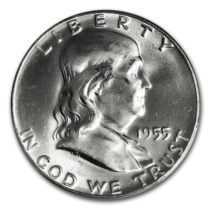 1955 Franklin Half Dollar MS-64 PCGS (FBL)