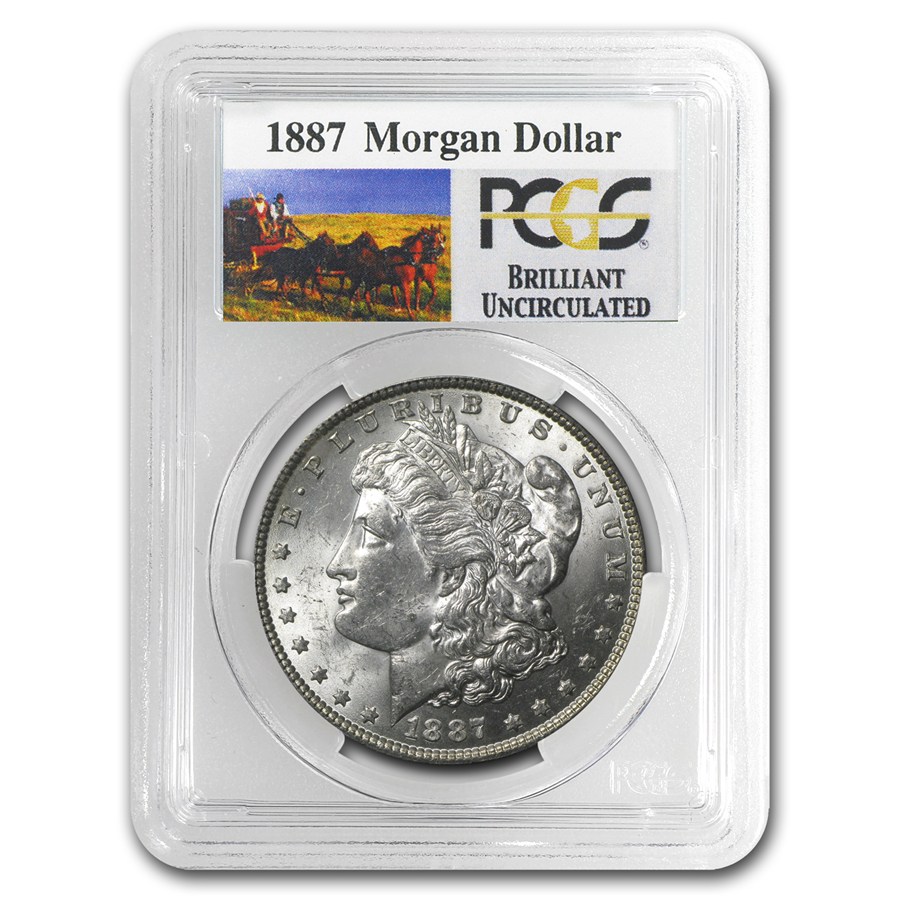 1887 Stage Coach Morgan Dollar BU PCGS