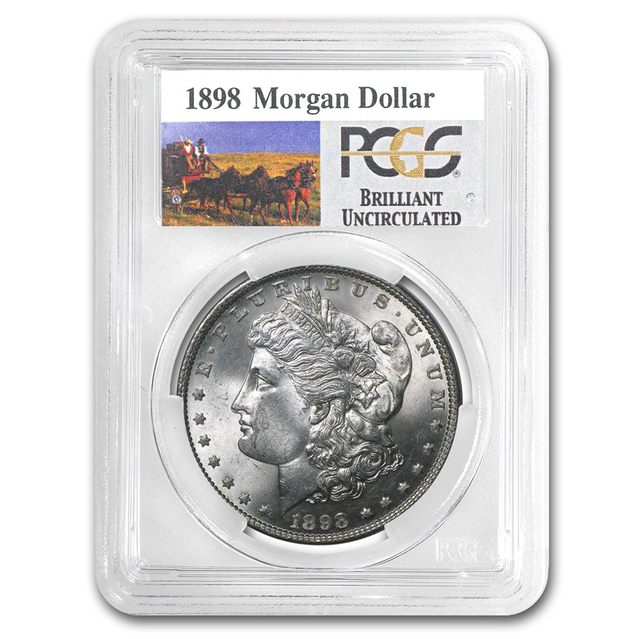 1898 Stage Coach Morgan Dollar BU PCGS