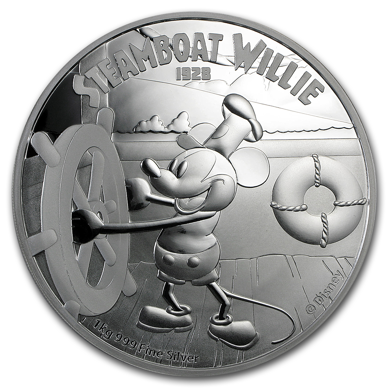 2015 Niue 1 kilo Silver $100 Disney Steamboat Willie (Box & COA)