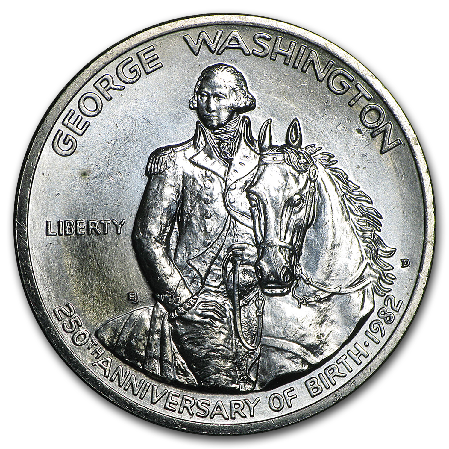 1982 Washington 1/2 Dollar 90% Silver Commem BU/Prf (Scruffy)