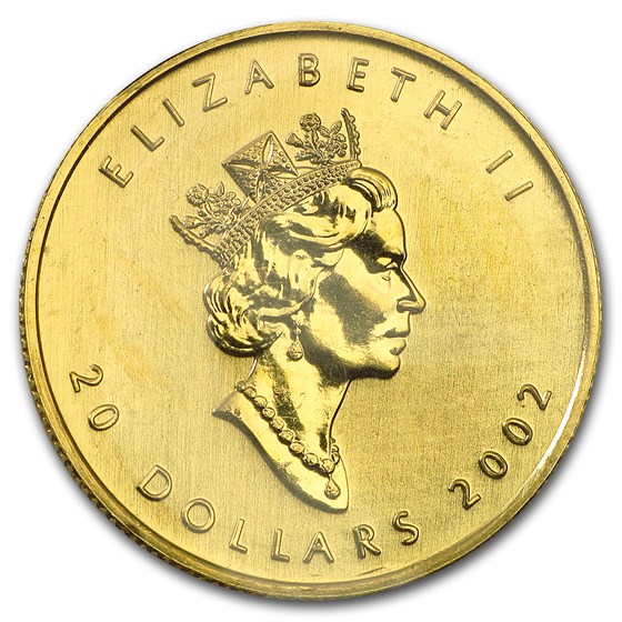 2002 Canada 1/2 oz Gold Maple Leaf BU