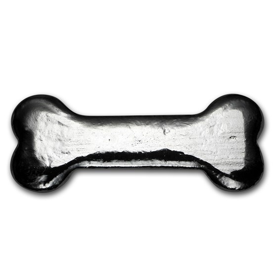 2 oz Hand Poured Silver Dog Bone