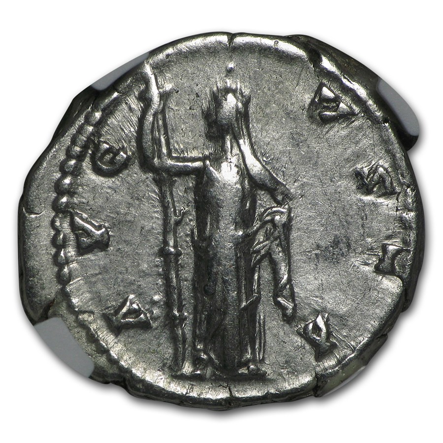 Roman AR Denarius Faustina Sr. (138-140/1 AD) XF NGC (Random)