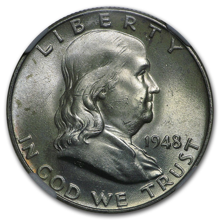 1948 Franklin Half Dollar MS-64 NGC (FBL)