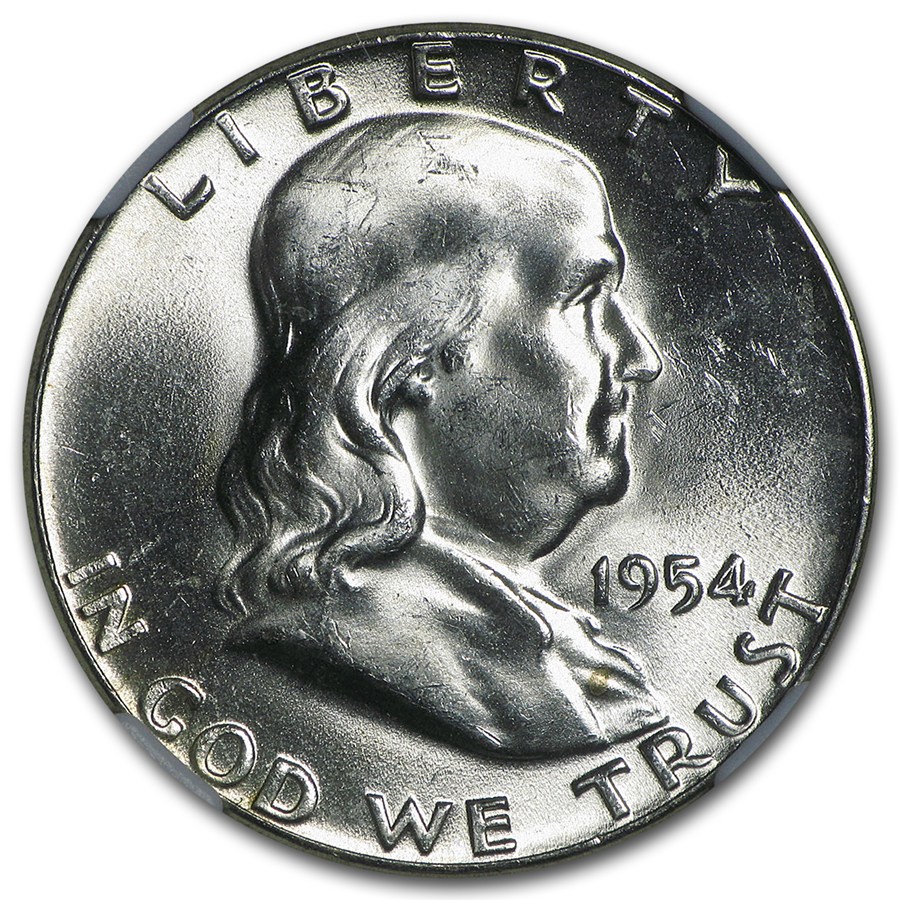 1954 Franklin Half Dollar MS-64 NGC (FBL)