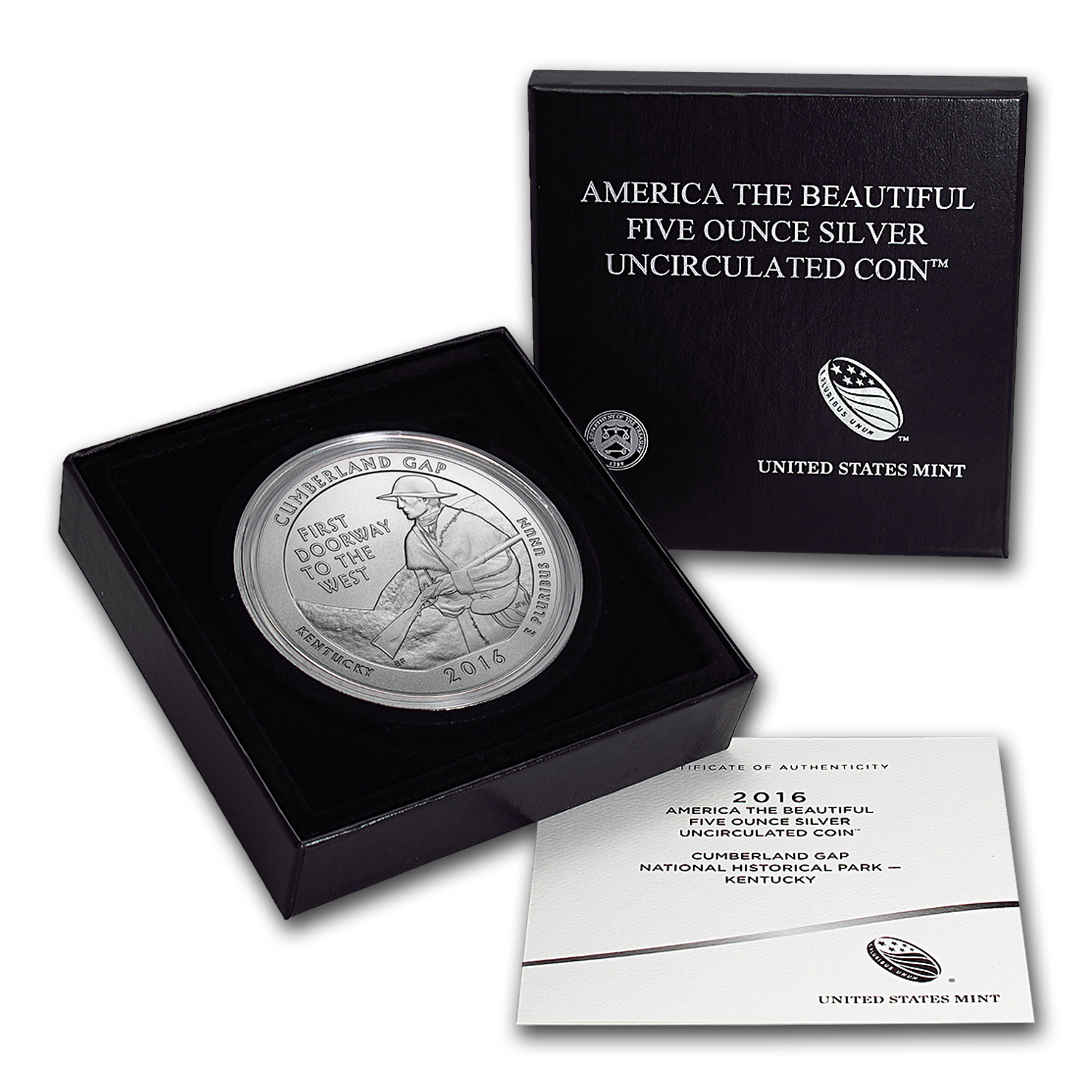 2016-P 5 oz Silver ATB Cumberland Gap (w/Box &amp; COA)