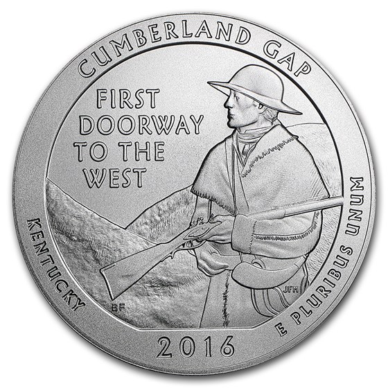 2016-P 5 oz Silver ATB Cumberland Gap (w/Box &amp; COA)