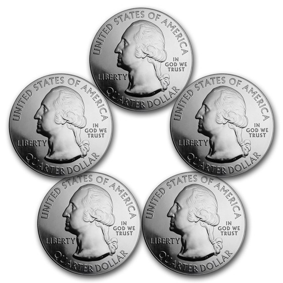 2015 5-Coin 5 oz Silver ATB Set (America the Beautiful)