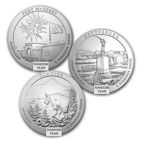 Burnished 5 oz Silver ATB Random Park (w/Box &amp; COA)