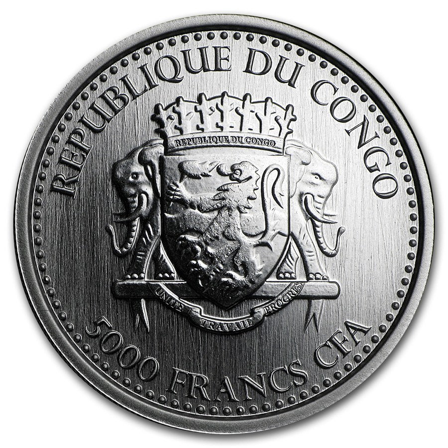 2016 Republic of Congo 1 oz Silver Silverback Gorilla (Prooflike)
