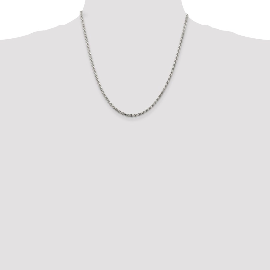 Sterling Silver 2.75 mm Diamond Cut Rope Chain - 20 in.