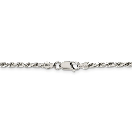 Sterling Silver 2.5 mm Diamond Cut Rope Chain - 20 in.